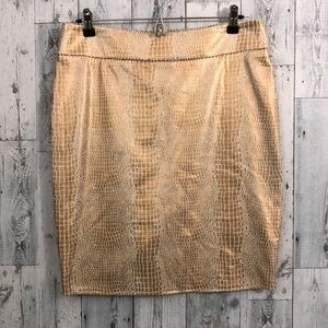Mason Thomas Gold Snake Print Pencil Skirt Medium